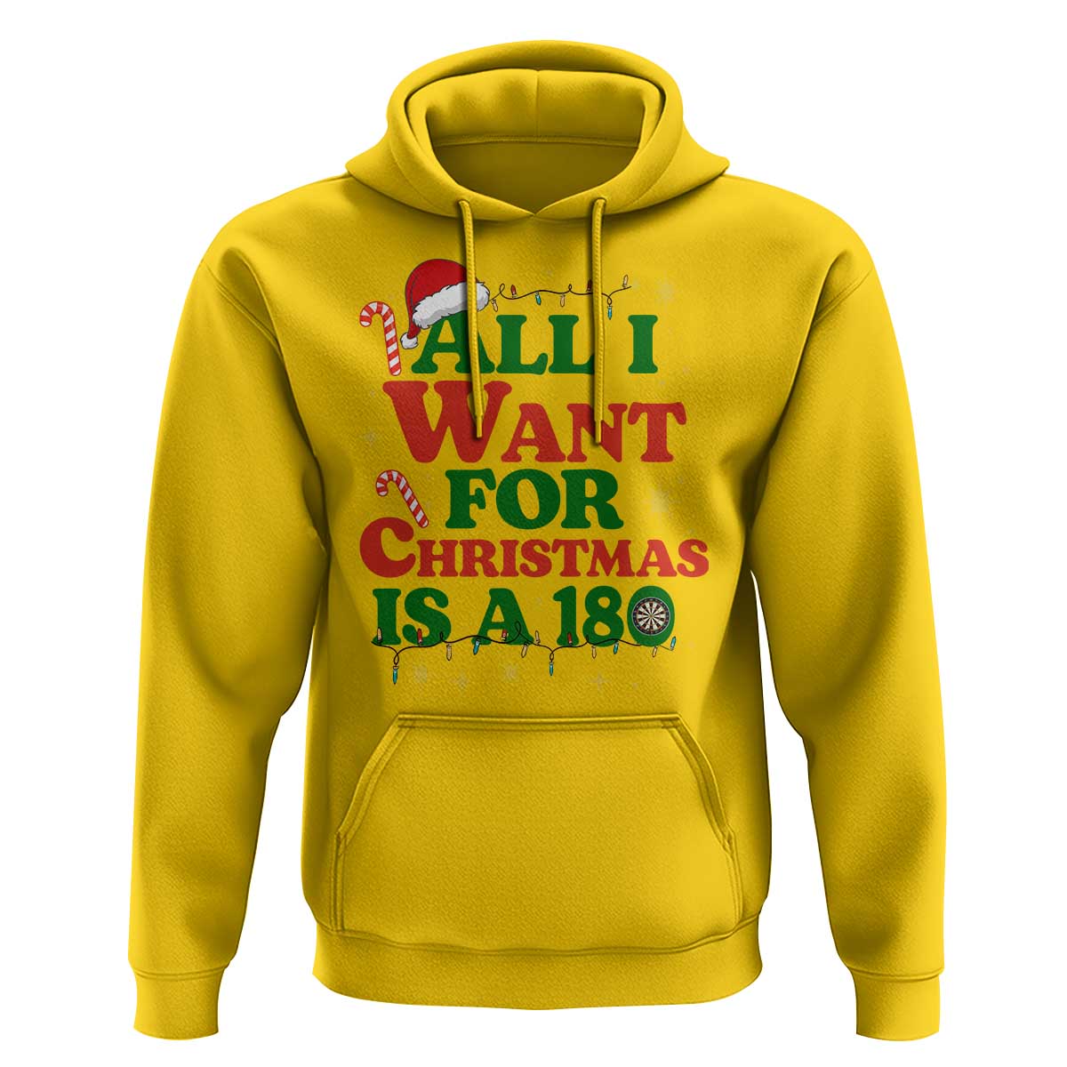 Funny Dart Player Hoodie All I Want For Christmas Is A 180 - Wonder Print Shop