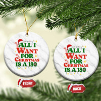 Funny Dart Player Ceramic Ornament All I Want For Christmas Is A 180 - Wonder Print Shop