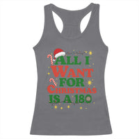 Funny Dart Player Racerback Tank Top All I Want For Christmas Is A 180 - Wonder Print Shop