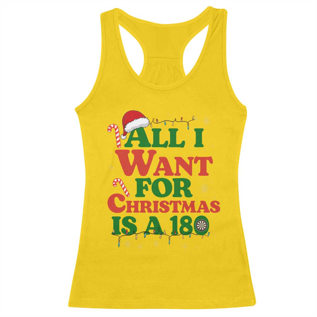 Funny Dart Player Racerback Tank Top All I Want For Christmas Is A 180 - Wonder Print Shop