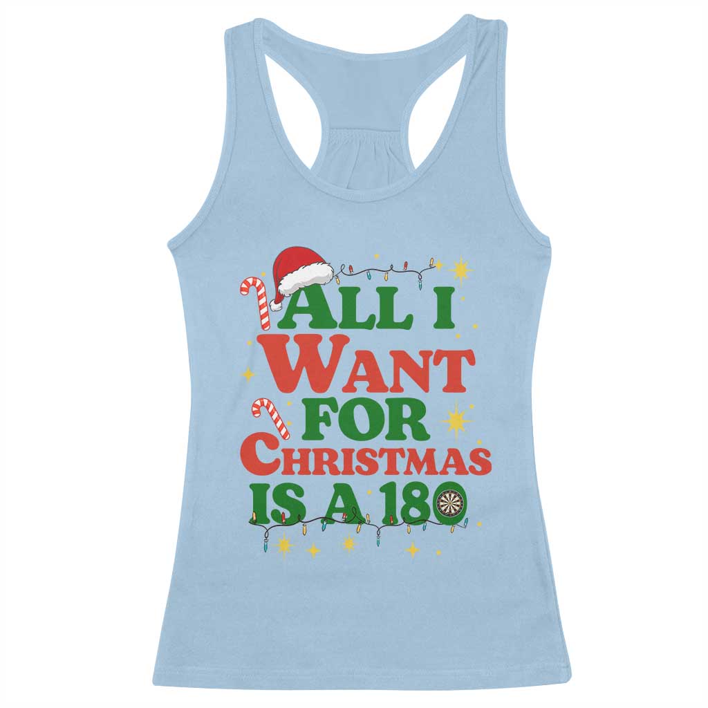 Funny Dart Player Racerback Tank Top All I Want For Christmas Is A 180 - Wonder Print Shop