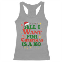 Funny Dart Player Racerback Tank Top All I Want For Christmas Is A 180 - Wonder Print Shop