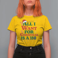 Funny Dart Player T Shirt For Women All I Want For Christmas Is A 180 - Wonder Print Shop