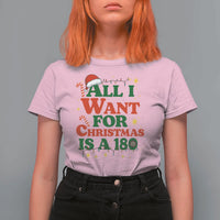 Funny Dart Player T Shirt For Women All I Want For Christmas Is A 180 - Wonder Print Shop