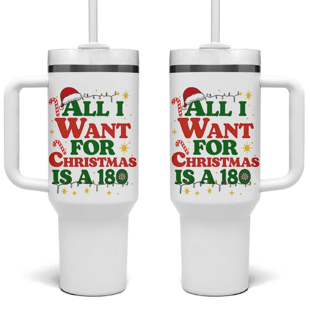 Funny Dart Player Tumbler With Handle All I Want For Christmas Is A 180 - Wonder Print Shop