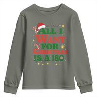 Funny Dart Player Youth Sweatshirt All I Want For Christmas Is A 180 - Wonder Print Shop