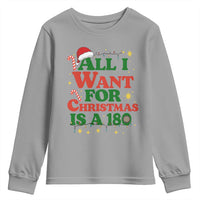 Funny Dart Player Youth Sweatshirt All I Want For Christmas Is A 180 - Wonder Print Shop