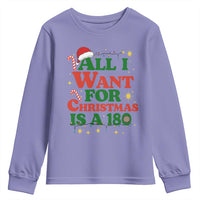 Funny Dart Player Youth Sweatshirt All I Want For Christmas Is A 180 - Wonder Print Shop