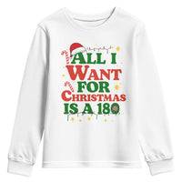 Funny Dart Player Youth Sweatshirt All I Want For Christmas Is A 180 - Wonder Print Shop