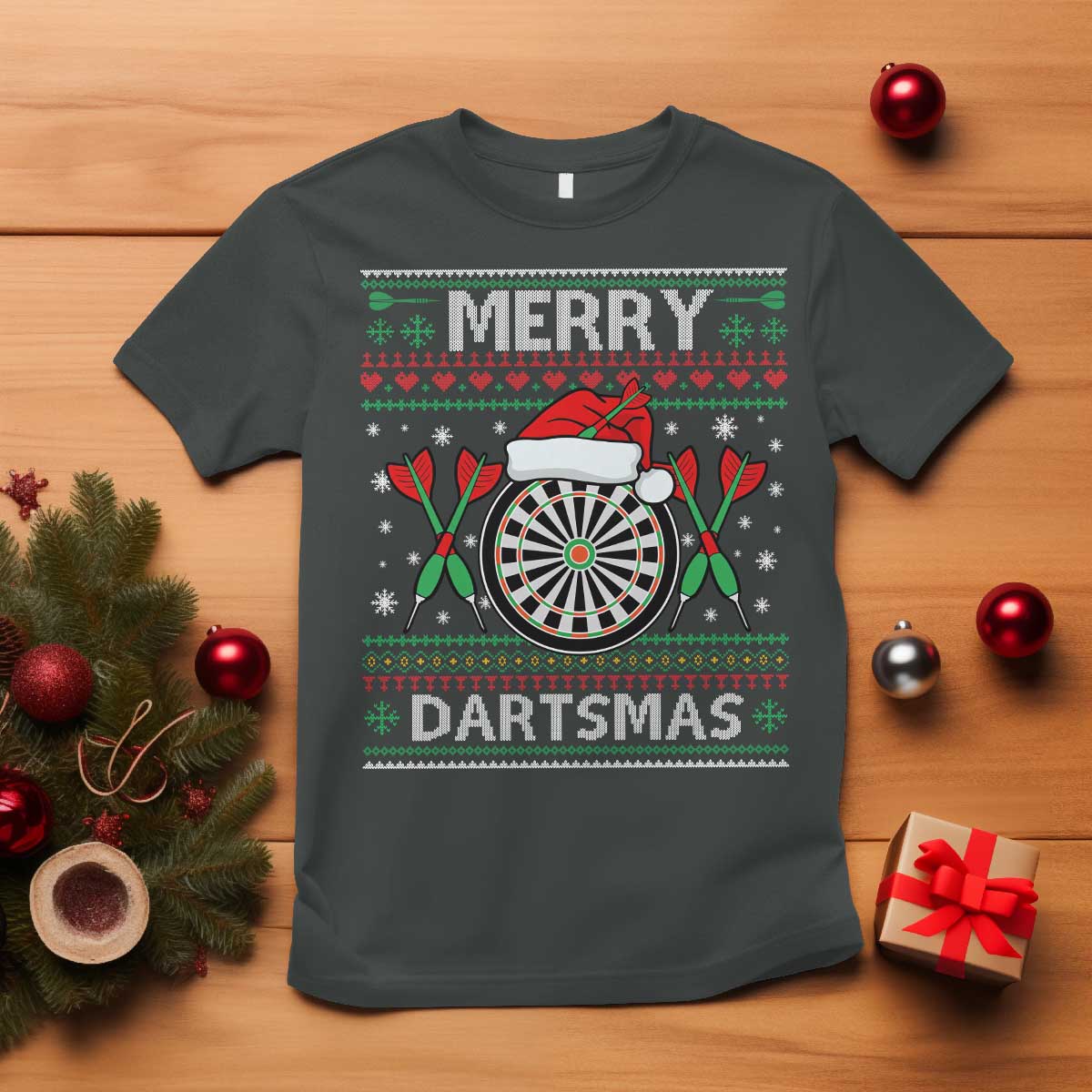 Christmas Dart Player Gift T Shirt Merry Dartsmas - Wonder Print Shop