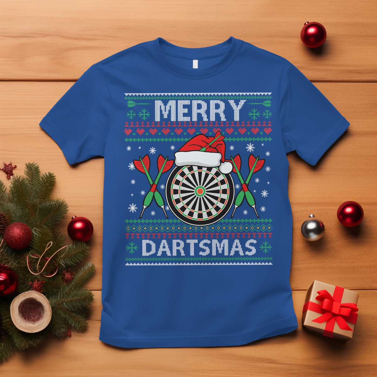 Christmas Dart Player Gift T Shirt Merry Dartsmas - Wonder Print Shop