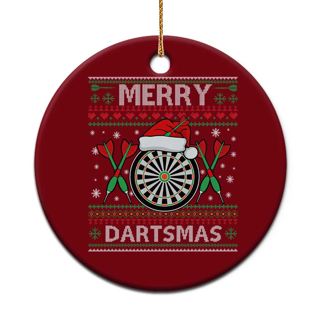 Christmas Dart Player Gift Ceramic Ornament Merry Dartsmas - Wonder Print Shop