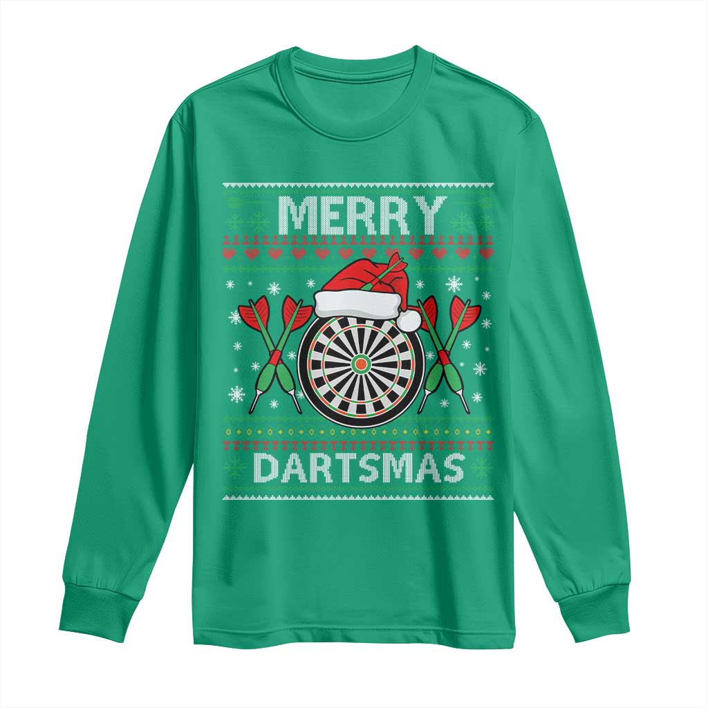 Christmas Dart Player Gift Long Sleeve Shirt Merry Dartsmas - Wonder Print Shop