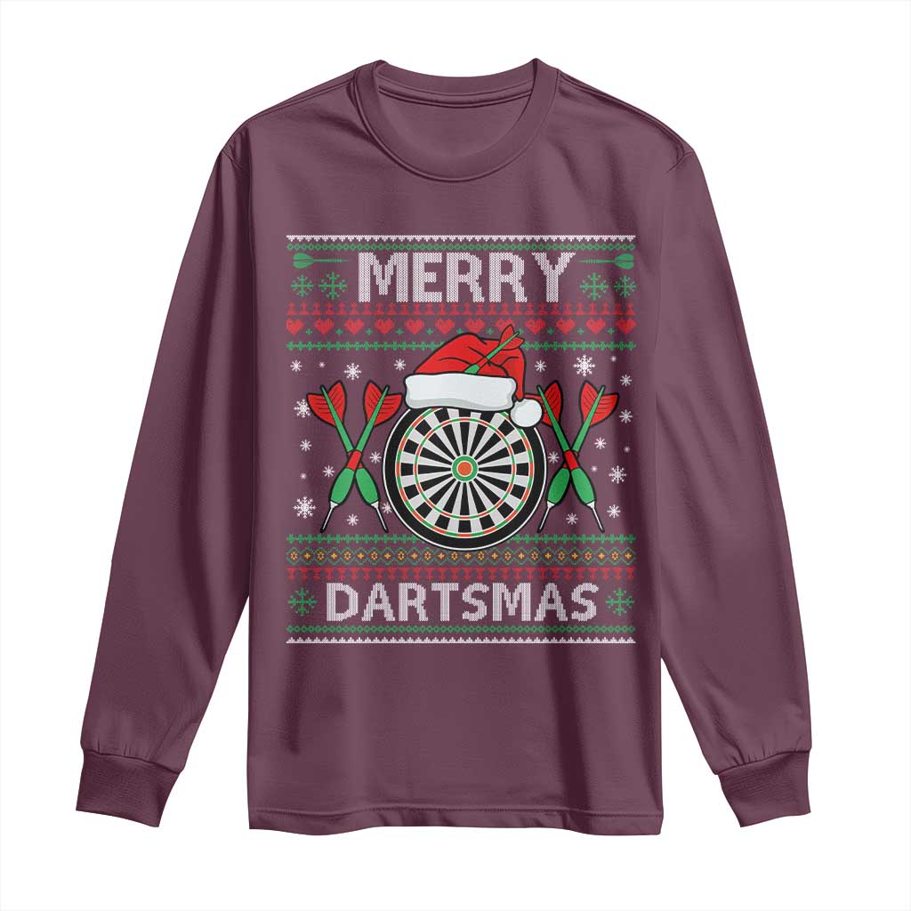 Christmas Dart Player Gift Long Sleeve Shirt Merry Dartsmas - Wonder Print Shop