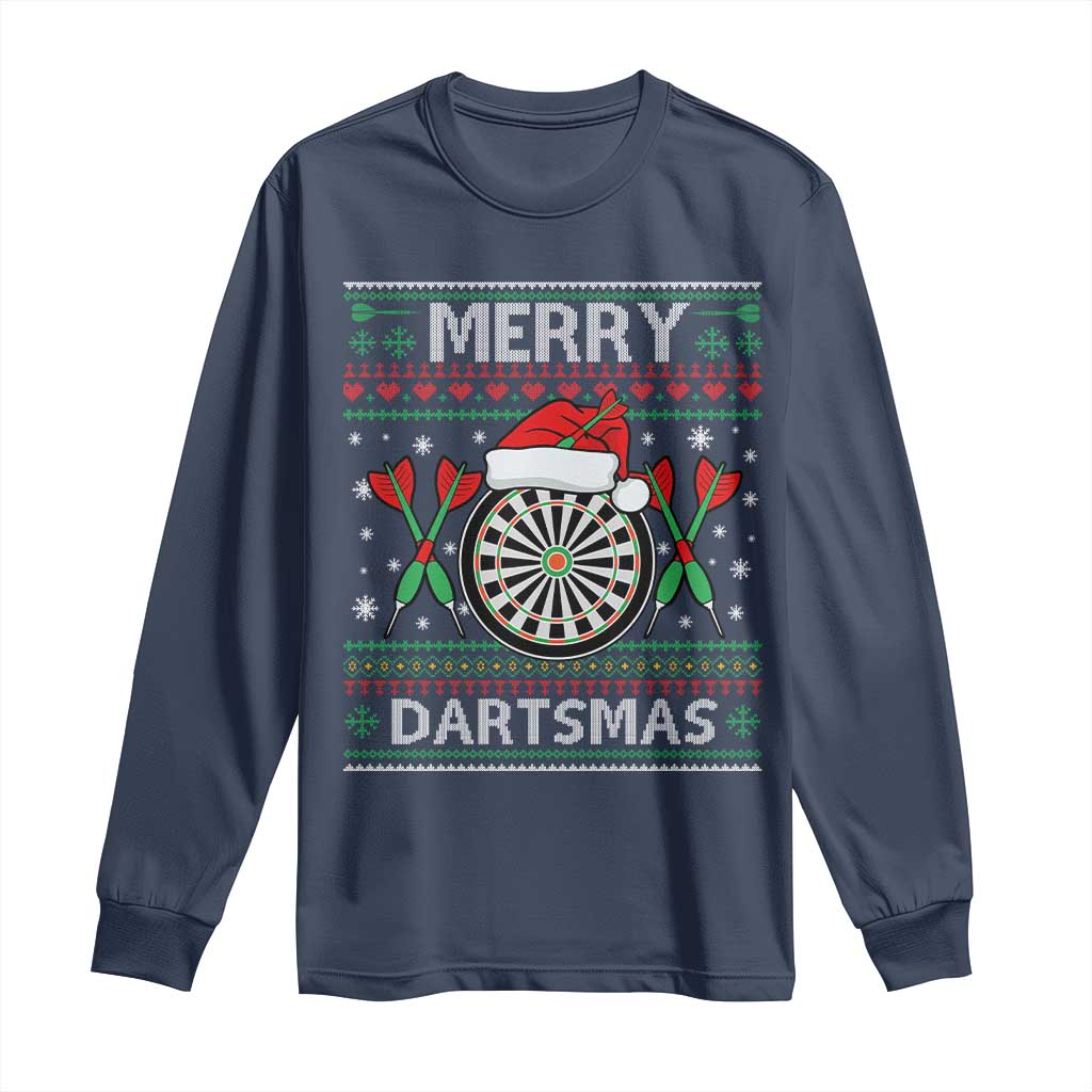 Christmas Dart Player Gift Long Sleeve Shirt Merry Dartsmas - Wonder Print Shop