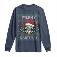 Christmas Dart Player Gift Long Sleeve Shirt Merry Dartsmas - Wonder Print Shop