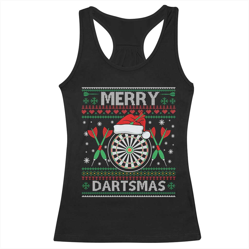 Christmas Dart Player Gift Racerback Tank Top Merry Dartsmas - Wonder Print Shop