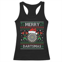 Christmas Dart Player Gift Racerback Tank Top Merry Dartsmas - Wonder Print Shop