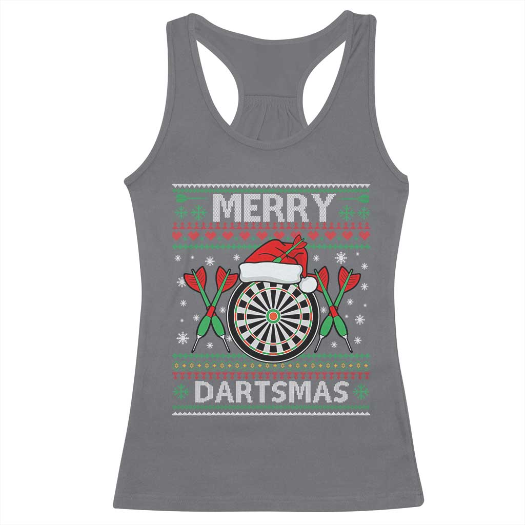 Christmas Dart Player Gift Racerback Tank Top Merry Dartsmas - Wonder Print Shop