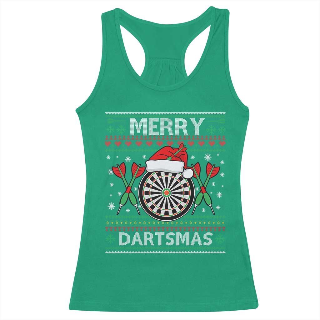 Christmas Dart Player Gift Racerback Tank Top Merry Dartsmas - Wonder Print Shop