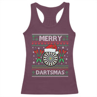 Christmas Dart Player Gift Racerback Tank Top Merry Dartsmas - Wonder Print Shop