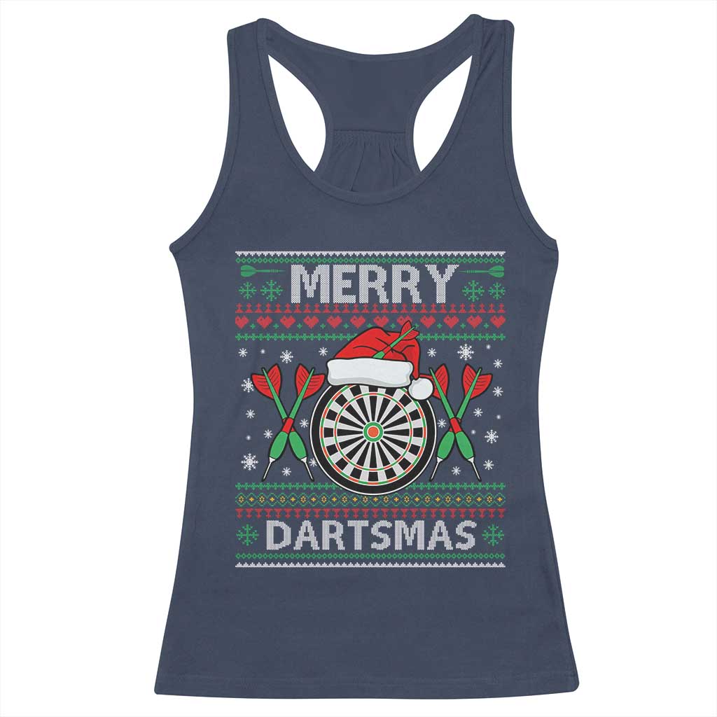 Christmas Dart Player Gift Racerback Tank Top Merry Dartsmas - Wonder Print Shop