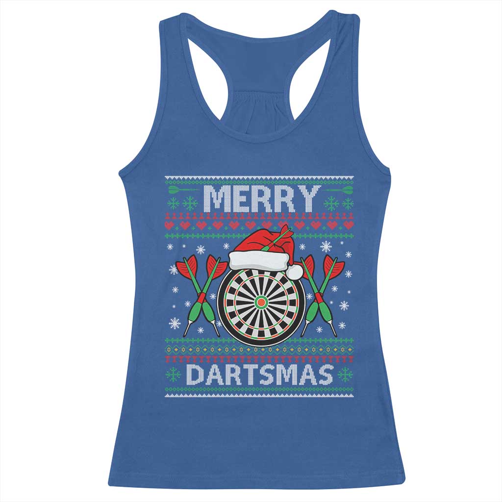 Christmas Dart Player Gift Racerback Tank Top Merry Dartsmas - Wonder Print Shop