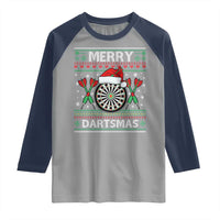 Christmas Dart Player Gift Raglan Shirt Merry Dartsmas - Wonder Print Shop