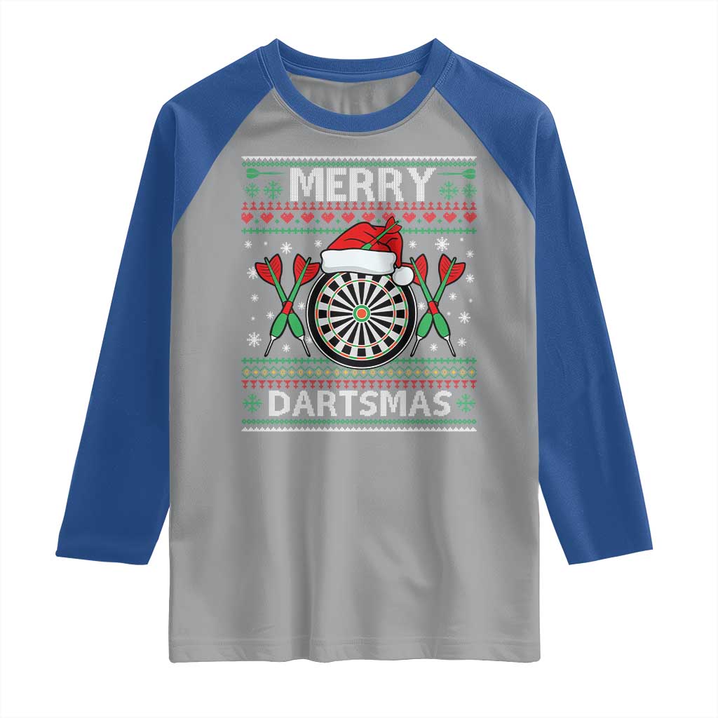 Christmas Dart Player Gift Raglan Shirt Merry Dartsmas - Wonder Print Shop