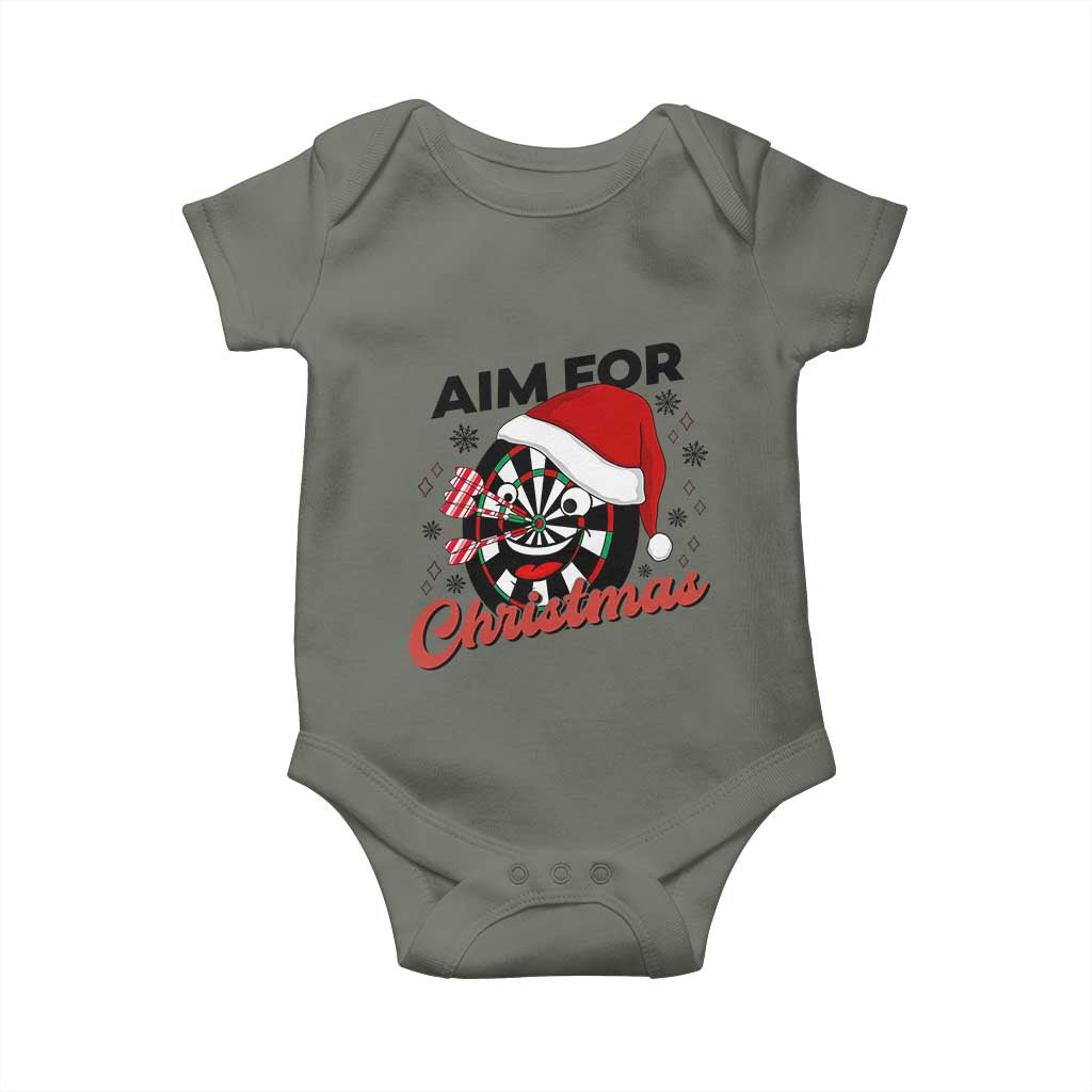 Funny Dart Player Aim For Christmas Baby Onesie Gift For Dartist - Wonder Print Shop