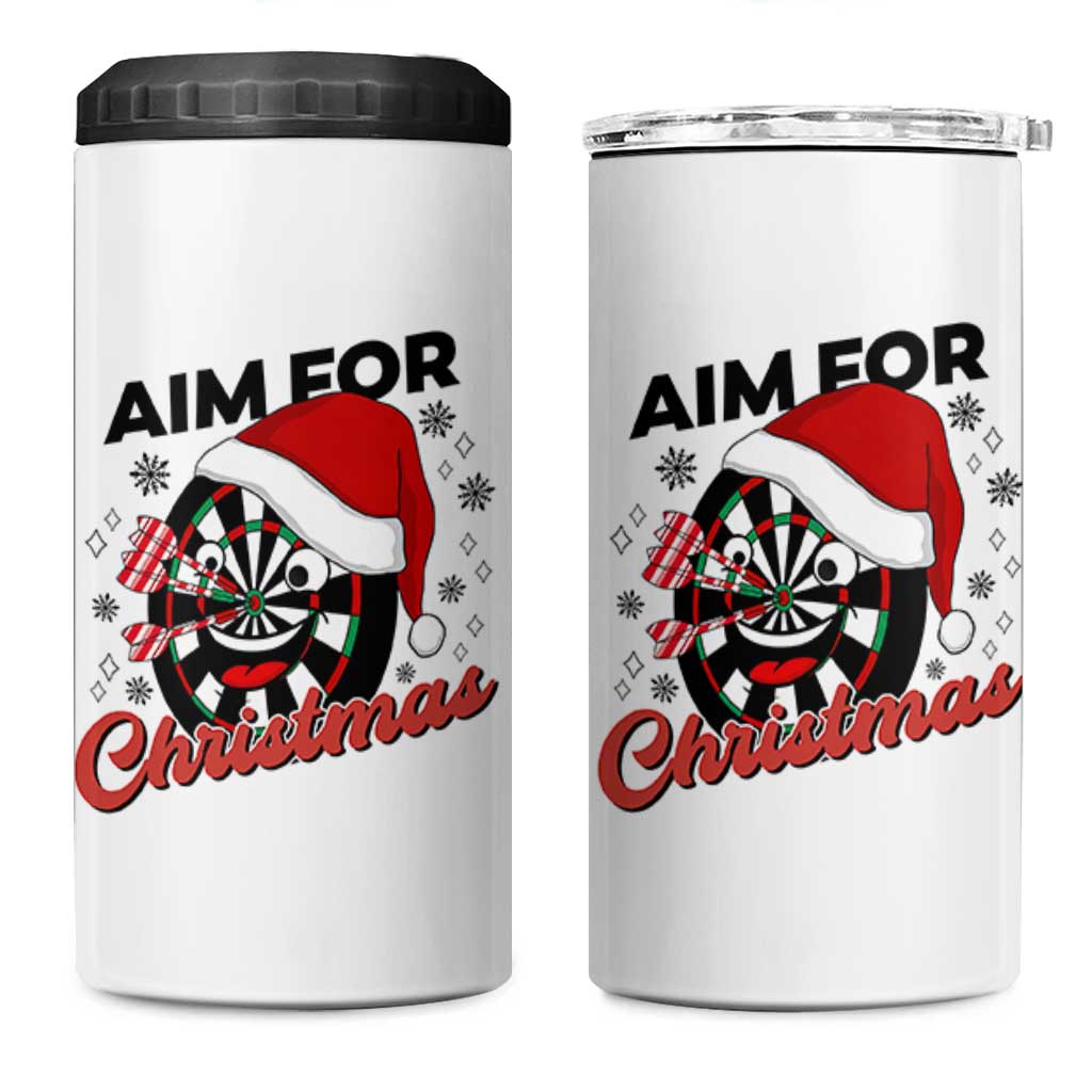 Funny Dart Player Aim For Christmas 4 in 1 Can Cooler Tumbler Gift For Dartist - Wonder Print Shop