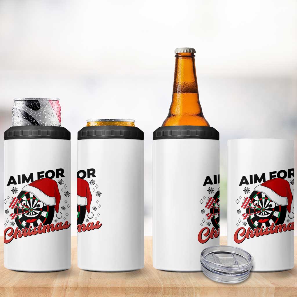 Funny Dart Player Aim For Christmas 4 in 1 Can Cooler Tumbler Gift For Dartist - Wonder Print Shop