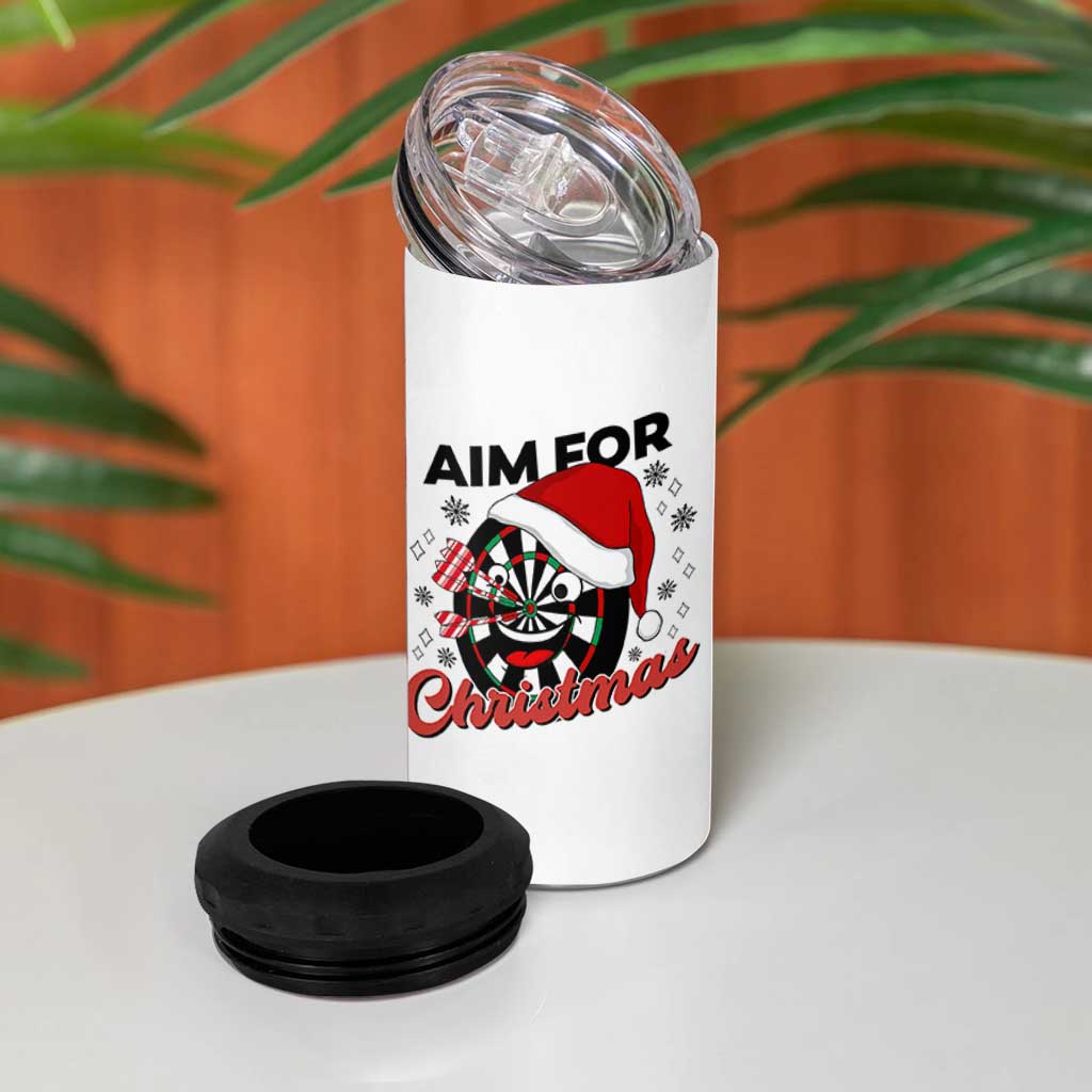 Funny Dart Player Aim For Christmas 4 in 1 Can Cooler Tumbler Gift For Dartist - Wonder Print Shop