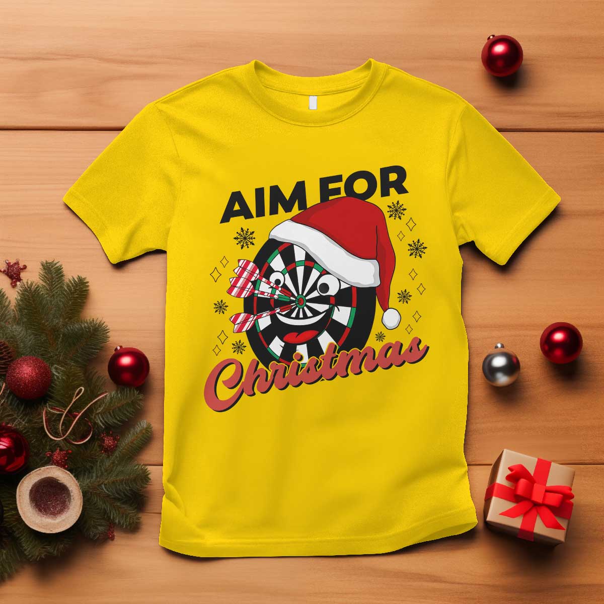 Funny Dart Player Aim For Christmas T Shirt Gift For Dartist - Wonder Print Shop