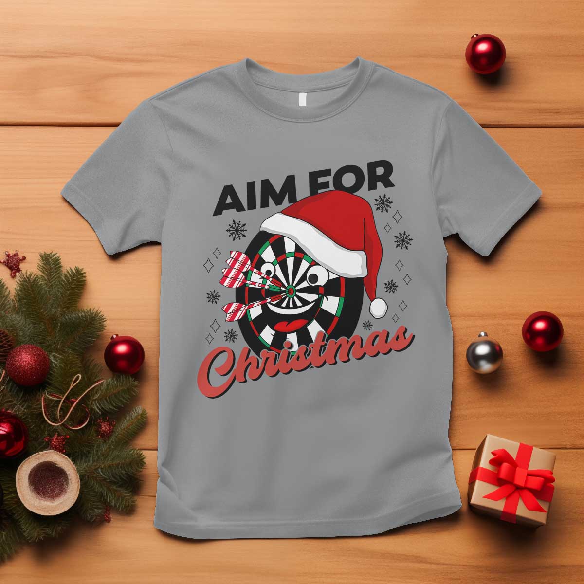Funny Dart Player Aim For Christmas T Shirt Gift For Dartist - Wonder Print Shop