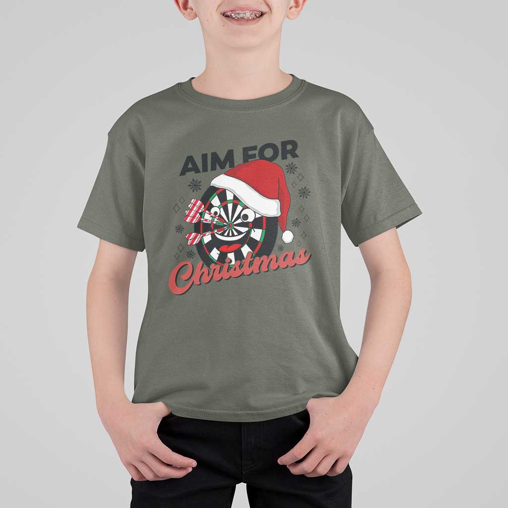 Funny Dart Player Aim For Christmas T Shirt For Kid Gift For Dartist - Wonder Print Shop