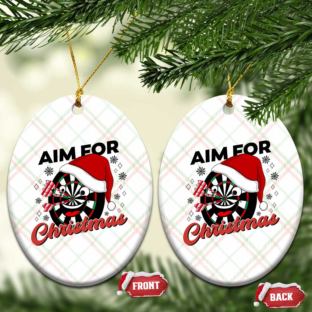 Funny Dart Player Aim For Christmas Ceramic Ornament Gift For Dartist - Wonder Print Shop