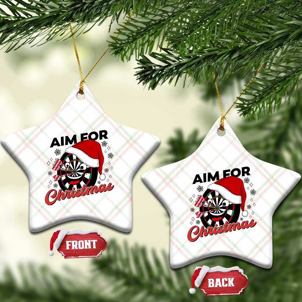 Funny Dart Player Aim For Christmas Ceramic Ornament Gift For Dartist - Wonder Print Shop