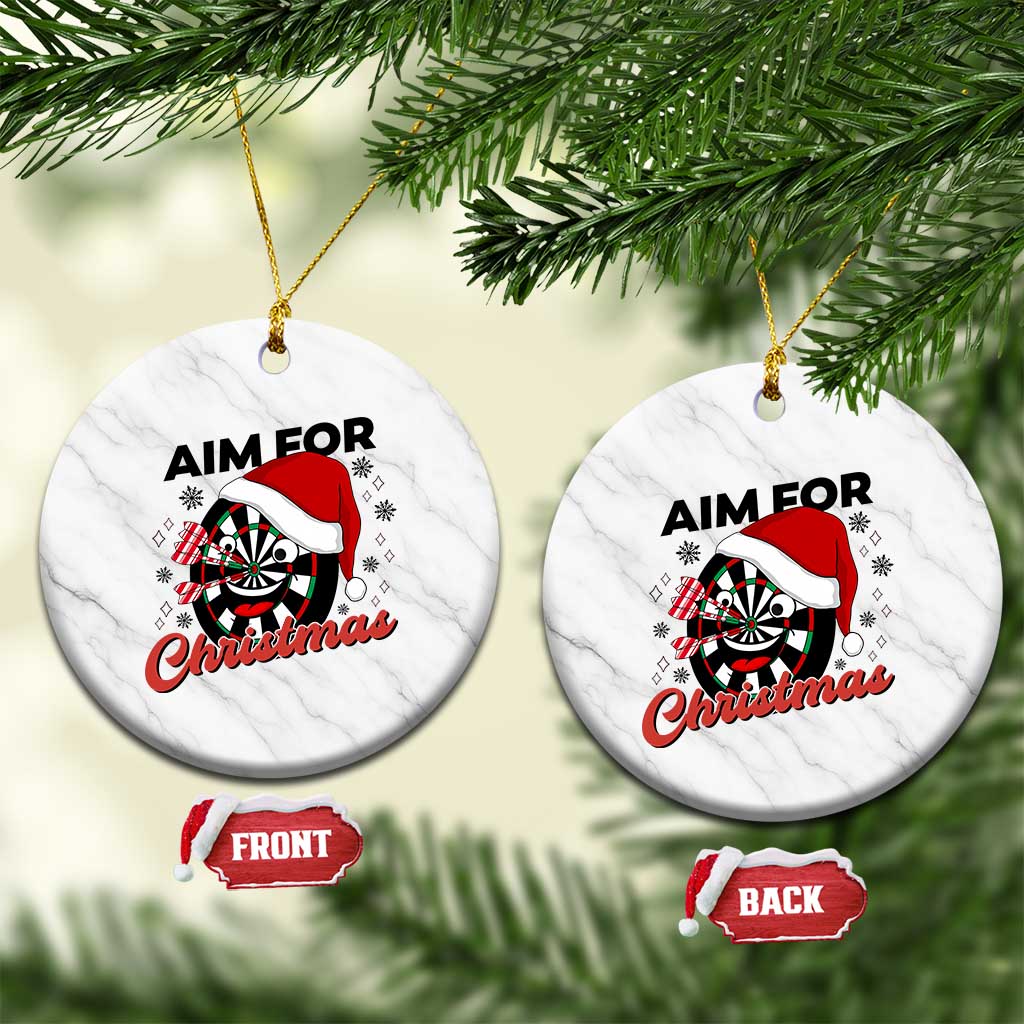Funny Dart Player Aim For Christmas Ceramic Ornament Gift For Dartist - Wonder Print Shop