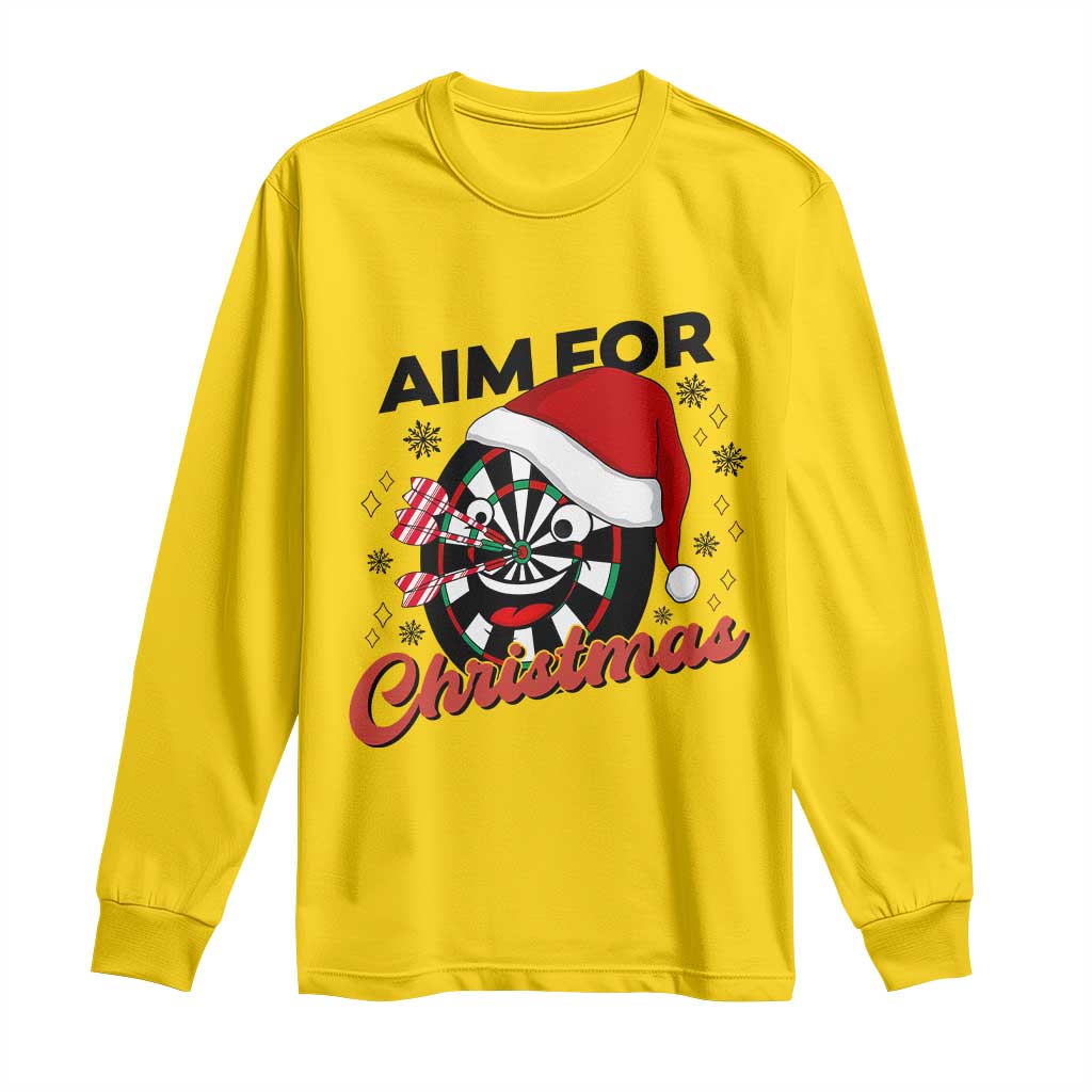 Funny Dart Player Aim For Christmas Long Sleeve Shirt Gift For Dartist - Wonder Print Shop