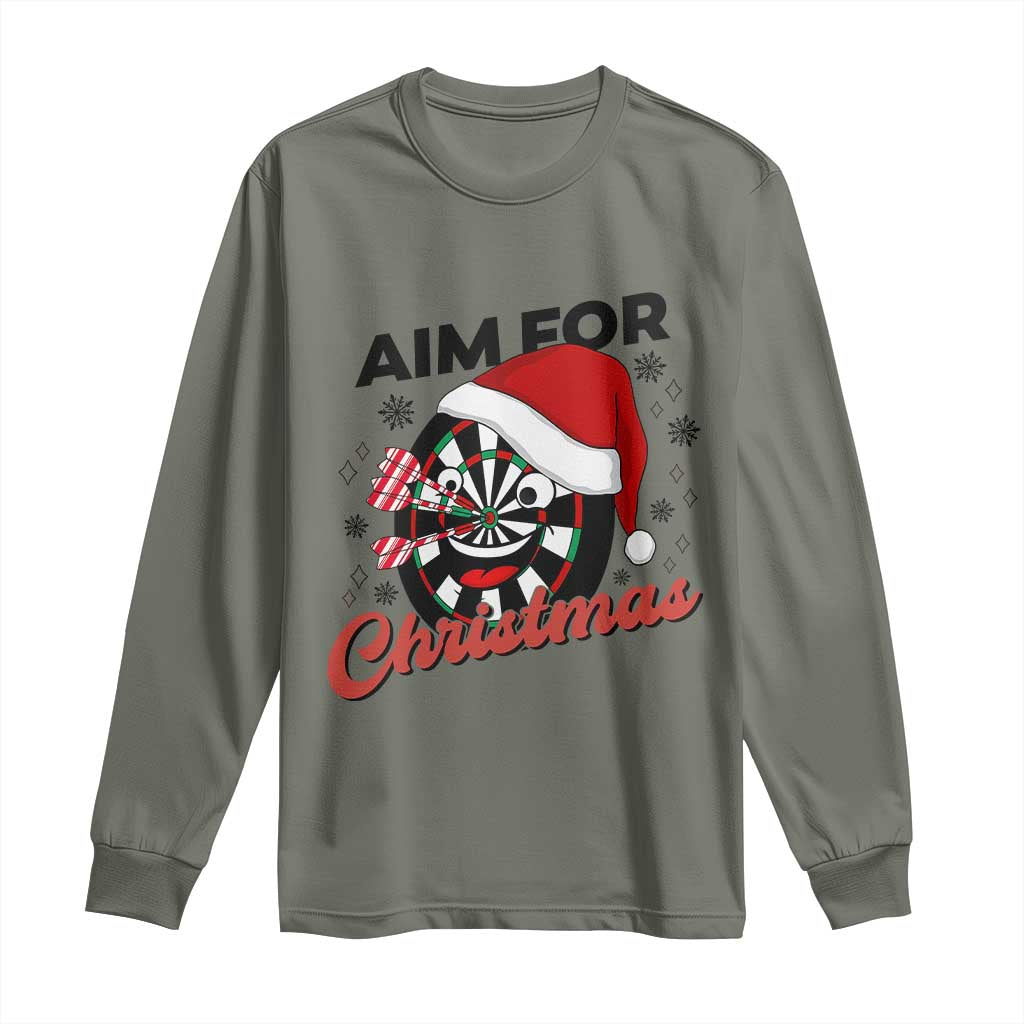 Funny Dart Player Aim For Christmas Long Sleeve Shirt Gift For Dartist - Wonder Print Shop