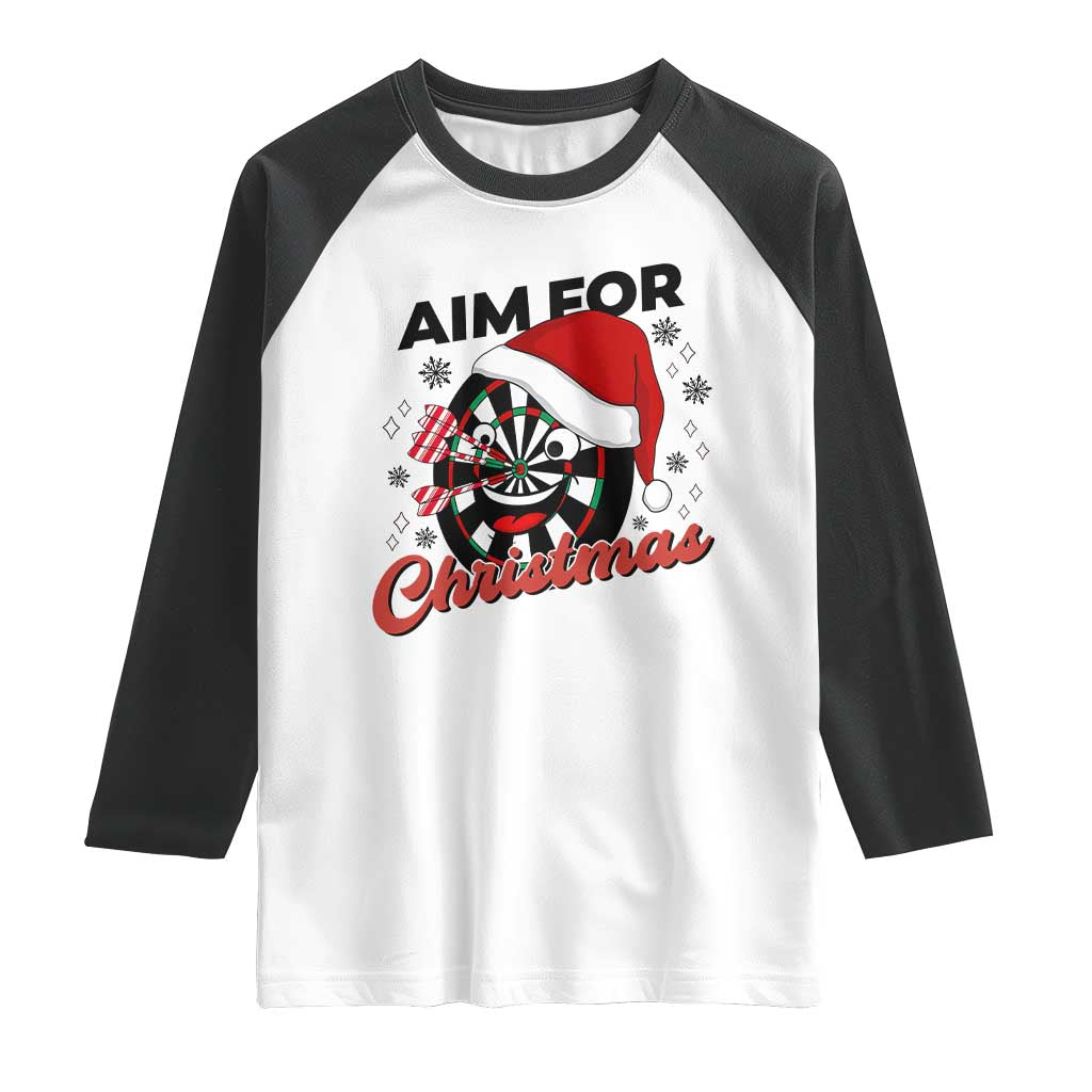 Funny Dart Player Aim For Christmas Raglan Shirt Gift For Dartist - Wonder Print Shop