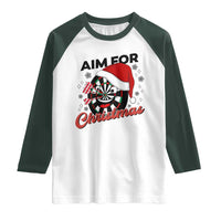 Funny Dart Player Aim For Christmas Raglan Shirt Gift For Dartist - Wonder Print Shop