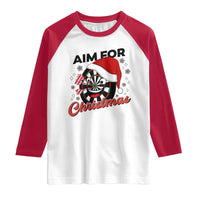 Funny Dart Player Aim For Christmas Raglan Shirt Gift For Dartist - Wonder Print Shop