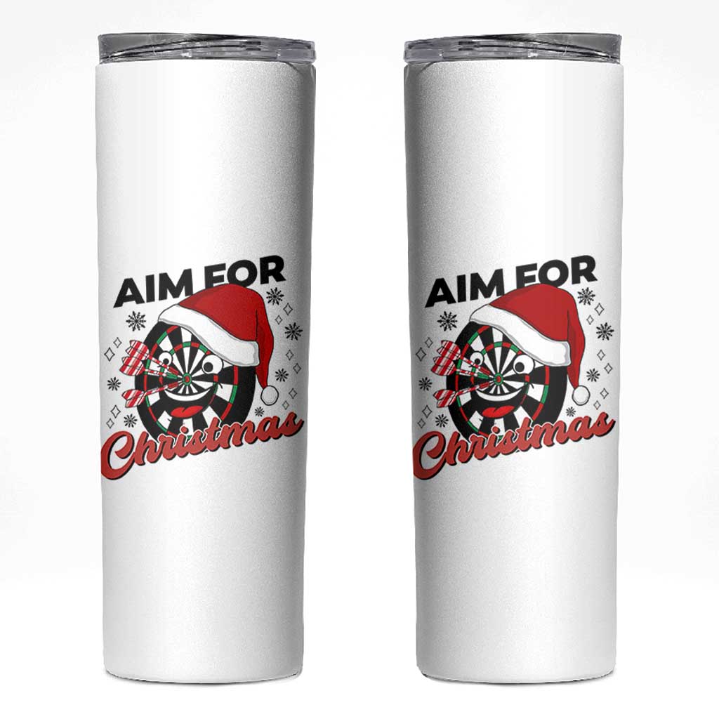 Funny Dart Player Aim For Christmas Skinny Tumbler Gift For Dartist - Wonder Print Shop
