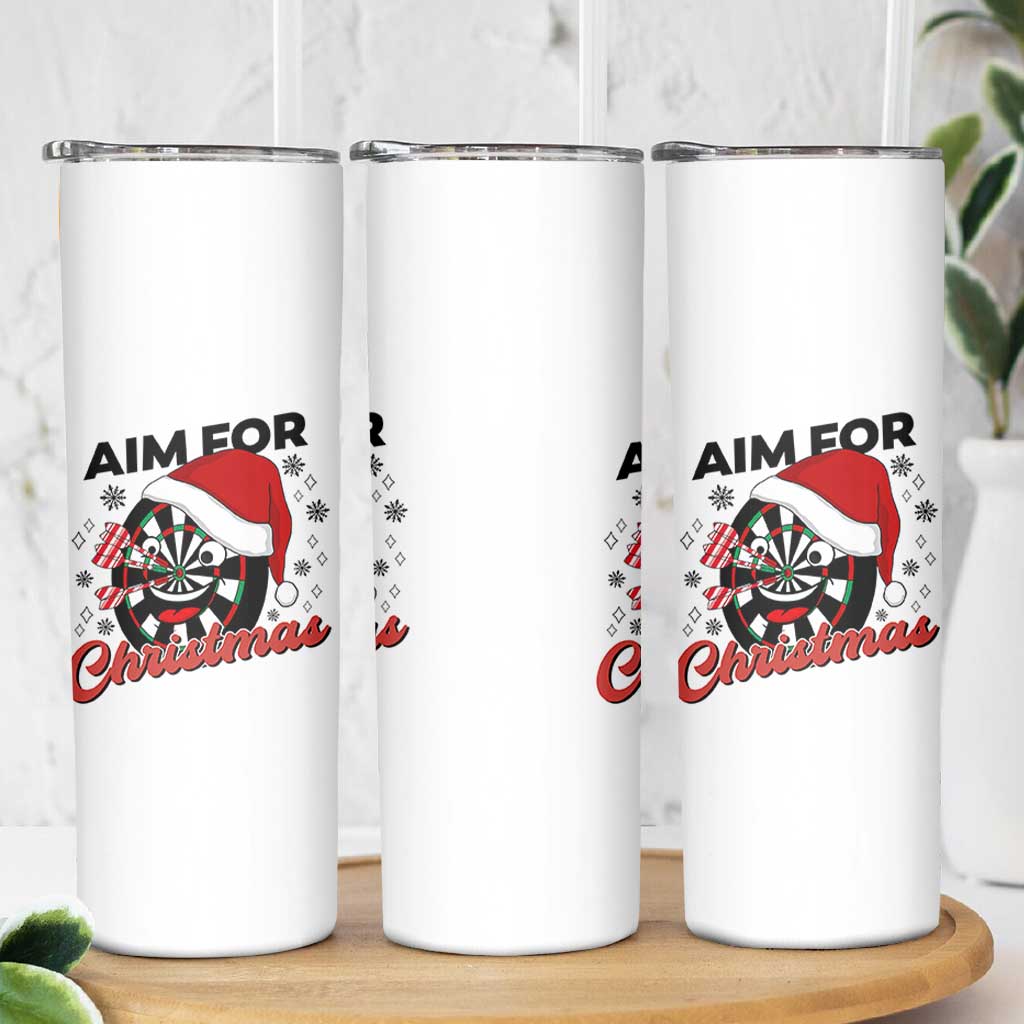 Funny Dart Player Aim For Christmas Skinny Tumbler Gift For Dartist - Wonder Print Shop