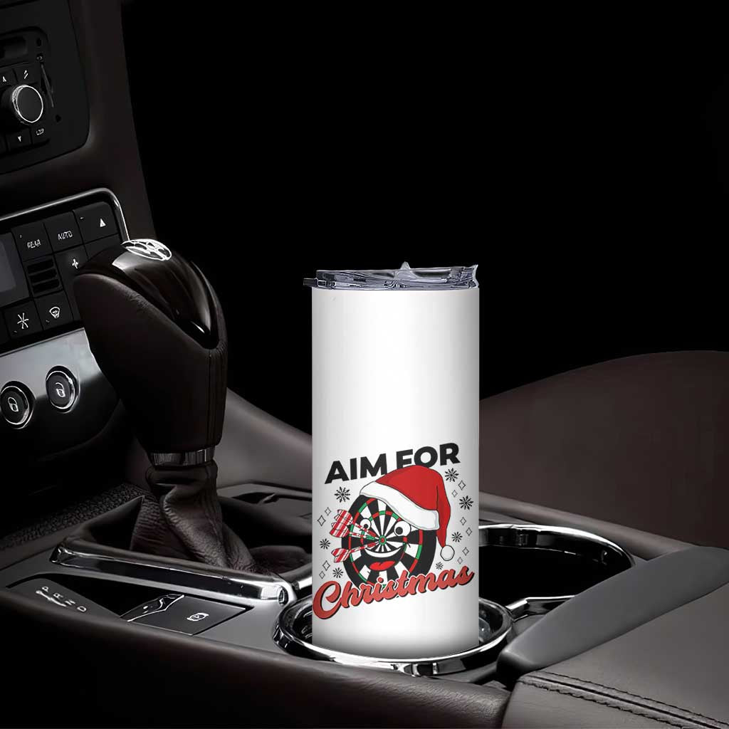 Funny Dart Player Aim For Christmas Skinny Tumbler Gift For Dartist - Wonder Print Shop