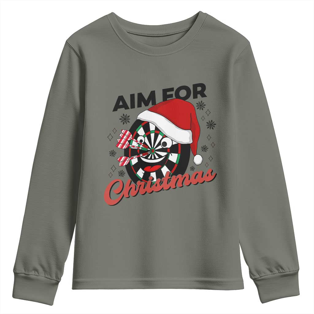 Funny Dart Player Aim For Christmas Youth Sweatshirt Gift For Dartist - Wonder Print Shop