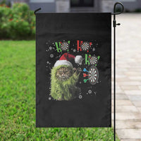 Funny Cat Throwing Dart Ho Ho Ho Garden Flag Christmas Gift For Dart Player - Wonder Print Shop