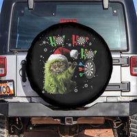 Funny Cat Throwing Dart Ho Ho Ho Spare Tire Cover Christmas Gift For Dart Player - Wonder Print Shop